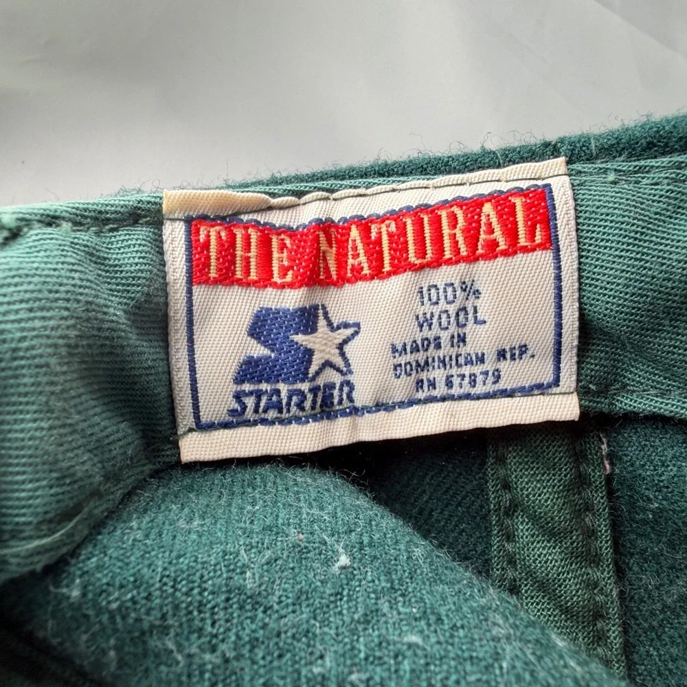 Vtg 90s StarterThe Natural Miami Hat Mens Snapback Green Wool Hurricanes NCAA